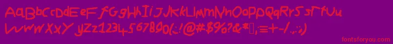 Adamsfont Font – Red Fonts on Purple Background