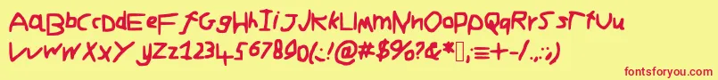 fuente Adamsfont – Fuentes Rojas Sobre Fondo Amarillo