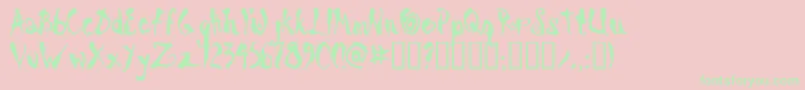 Scrawn Font – Green Fonts on Pink Background