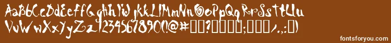 Scrawn Font – White Fonts on Brown Background