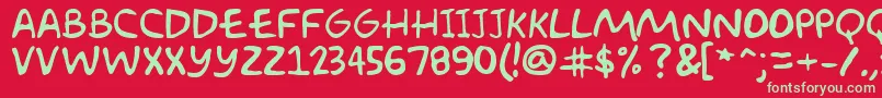 フォントAkbarPlain – 赤い背景に緑の文字