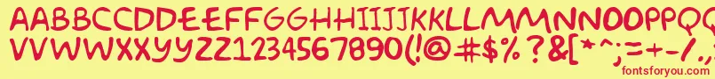 AkbarPlain Font – Red Fonts on Yellow Background