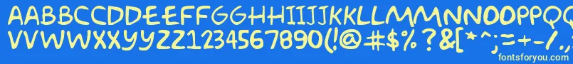 AkbarPlain Font – Yellow Fonts on Blue Background