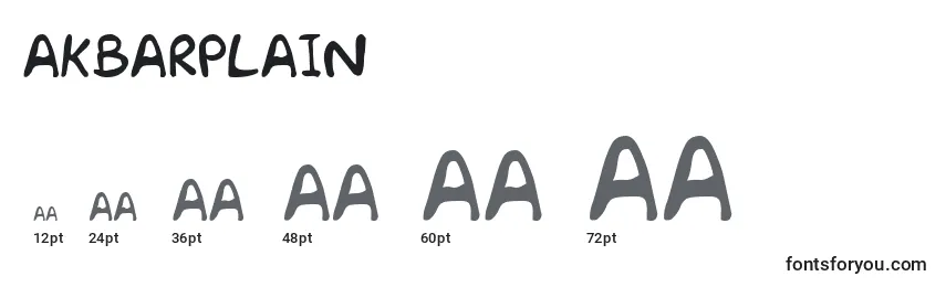 AkbarPlain Font Sizes