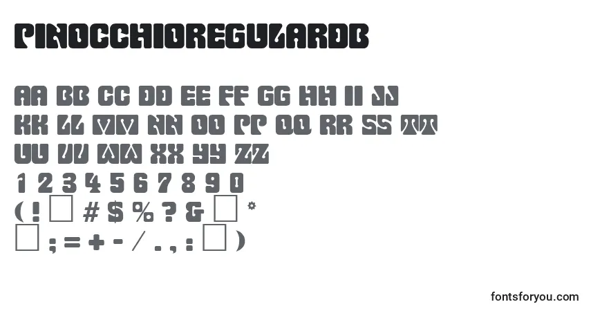 PinocchioRegularDb Font – alphabet, numbers, special characters