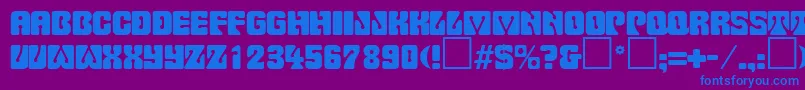 フォントPinocchioRegularDb – 紫色の背景に青い文字