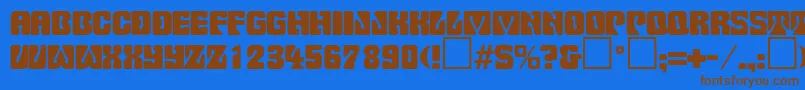Czcionka PinocchioRegularDb – brązowe czcionki na niebieskim tle