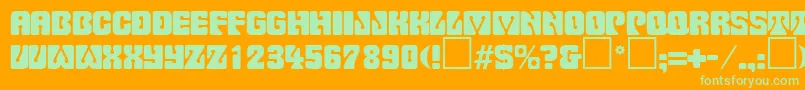 PinocchioRegularDb Font – Green Fonts on Orange Background