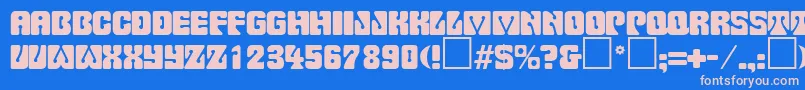PinocchioRegularDb Font – Pink Fonts on Blue Background