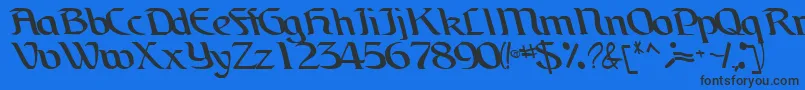 フォントBrainchildfontRegularTtcon – 黒い文字の青い背景
