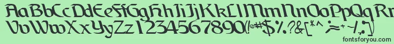 BrainchildfontRegularTtcon-fontti – mustat fontit vihreällä taustalla