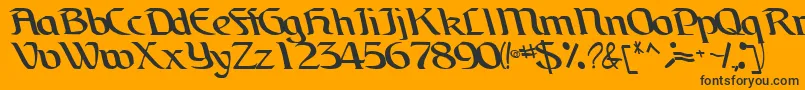 BrainchildfontRegularTtcon-Schriftart – Schwarze Schriften auf orangefarbenem Hintergrund
