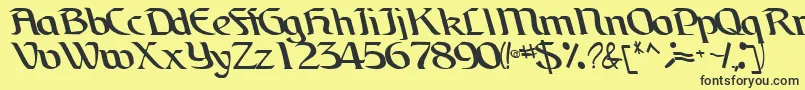 BrainchildfontRegularTtcon-fontti – mustat fontit keltaisella taustalla