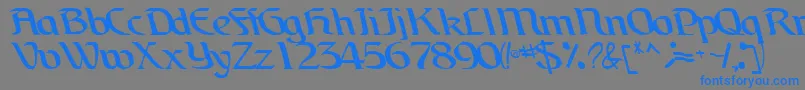 フォントBrainchildfontRegularTtcon – 灰色の背景に青い文字