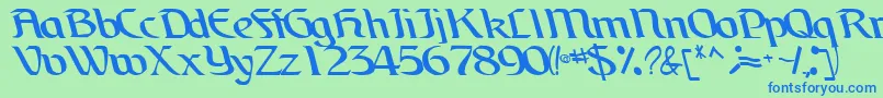 BrainchildfontRegularTtcon-fontti – siniset fontit vihreällä taustalla