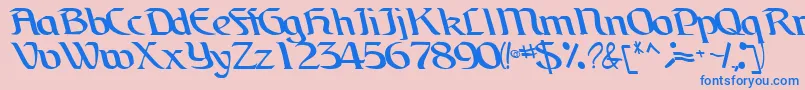 BrainchildfontRegularTtcon-Schriftart – Blaue Schriften auf rosa Hintergrund