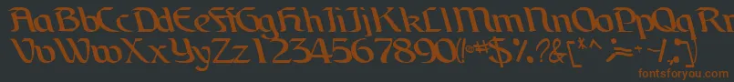 BrainchildfontRegularTtcon-fontti – ruskeat fontit mustalla taustalla