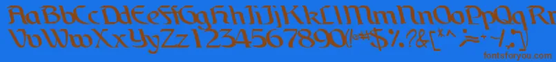 Шрифт BrainchildfontRegularTtcon – коричневые шрифты на синем фоне