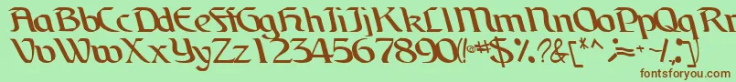 Шрифт BrainchildfontRegularTtcon – коричневые шрифты на зелёном фоне