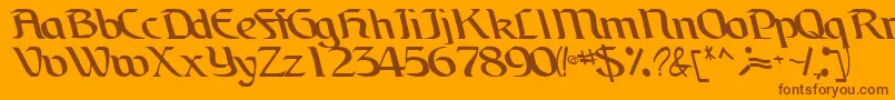 フォントBrainchildfontRegularTtcon – オレンジの背景に茶色のフォント
