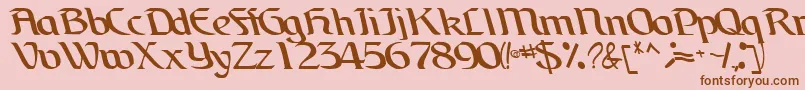 フォントBrainchildfontRegularTtcon – ピンクの背景に茶色のフォント