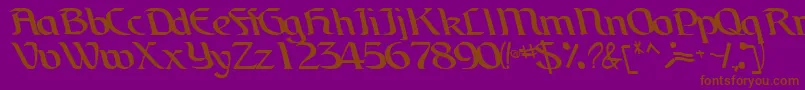 BrainchildfontRegularTtcon-Schriftart – Braune Schriften auf violettem Hintergrund