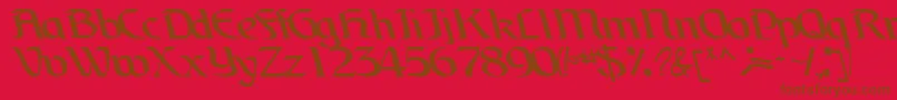 フォントBrainchildfontRegularTtcon – 赤い背景に茶色の文字