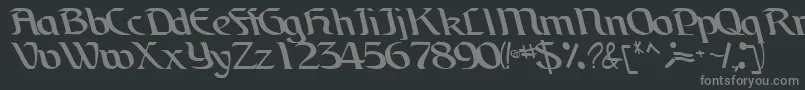 フォントBrainchildfontRegularTtcon – 黒い背景に灰色の文字