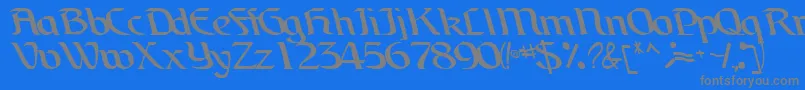Шрифт BrainchildfontRegularTtcon – серые шрифты на синем фоне