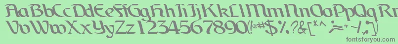 BrainchildfontRegularTtcon-fontti – harmaat kirjasimet vihreällä taustalla