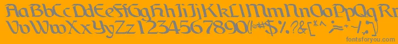 フォントBrainchildfontRegularTtcon – オレンジの背景に灰色の文字