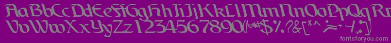 BrainchildfontRegularTtcon-fontti – harmaat kirjasimet violetilla taustalla