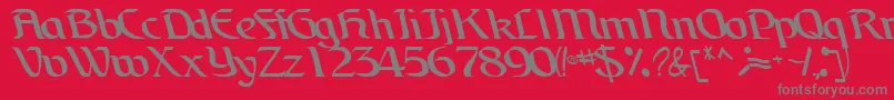 BrainchildfontRegularTtcon-fontti – harmaat kirjasimet punaisella taustalla