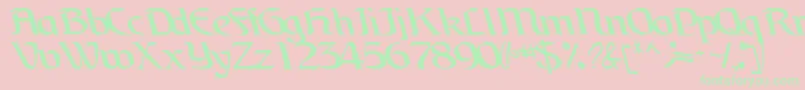 フォントBrainchildfontRegularTtcon – ピンクの背景に緑の文字