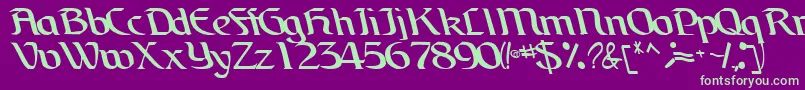 フォントBrainchildfontRegularTtcon – 紫の背景に緑のフォント