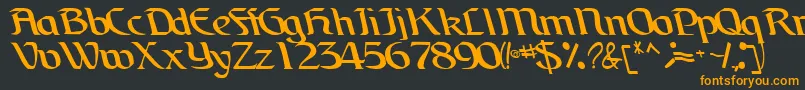 BrainchildfontRegularTtcon-Schriftart – Orangefarbene Schriften auf schwarzem Hintergrund
