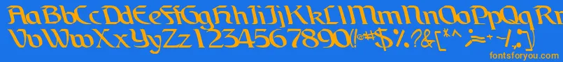 BrainchildfontRegularTtcon Font – Orange Fonts on Blue Background