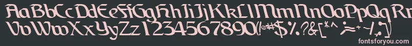 BrainchildfontRegularTtcon-fontti – vaaleanpunaiset fontit mustalla taustalla