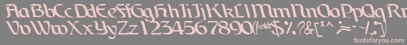 フォントBrainchildfontRegularTtcon – 灰色の背景にピンクのフォント