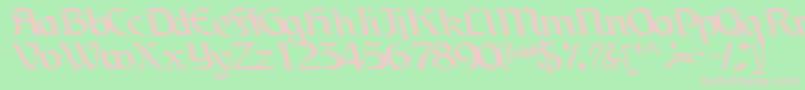 BrainchildfontRegularTtcon-fontti – vaaleanpunaiset fontit vihreällä taustalla