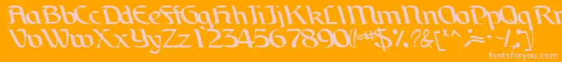 Шрифт BrainchildfontRegularTtcon – розовые шрифты на оранжевом фоне