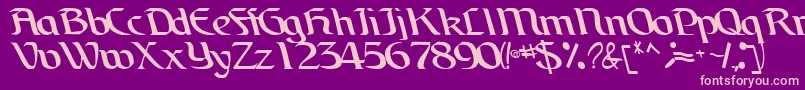 Шрифт BrainchildfontRegularTtcon – розовые шрифты на фиолетовом фоне