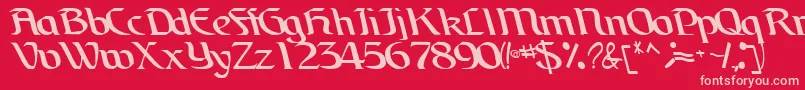Шрифт BrainchildfontRegularTtcon – розовые шрифты на красном фоне