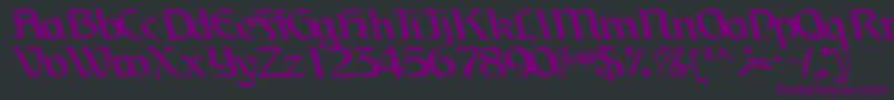 フォントBrainchildfontRegularTtcon – 黒い背景に紫のフォント