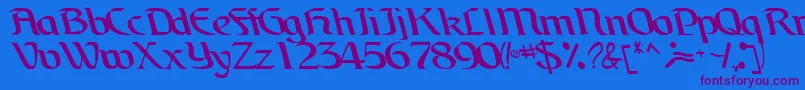 BrainchildfontRegularTtcon-Schriftart – Violette Schriften auf blauem Hintergrund