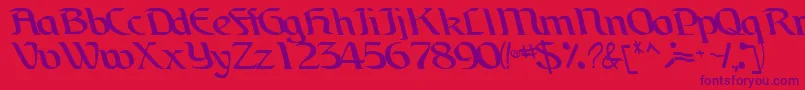 BrainchildfontRegularTtcon-fontti – violetit fontit punaisella taustalla