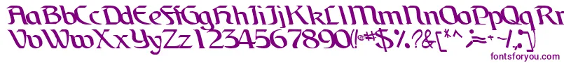 フォントBrainchildfontRegularTtcon – 白い背景に紫のフォント