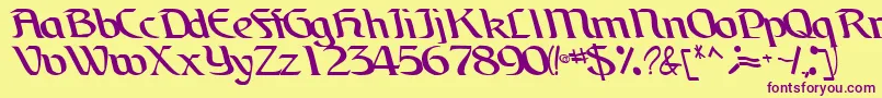 Шрифт BrainchildfontRegularTtcon – фиолетовые шрифты на жёлтом фоне