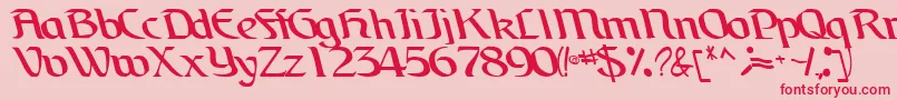 フォントBrainchildfontRegularTtcon – ピンクの背景に赤い文字