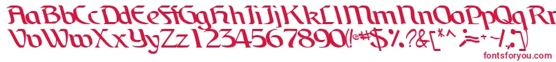 Шрифт BrainchildfontRegularTtcon – красные шрифты на белом фоне